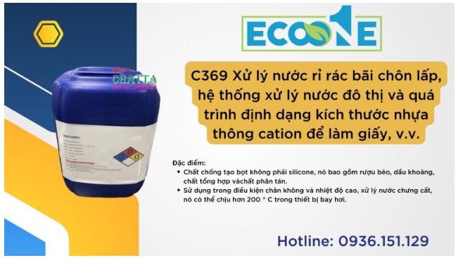 C369 Xử lý nước rỉ rác bãi chôn lấp, hệ thống xử lý nước đô thị và quá trình định dạng kích thước nhựa thông cation để làm giấy